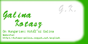 galina kotasz business card